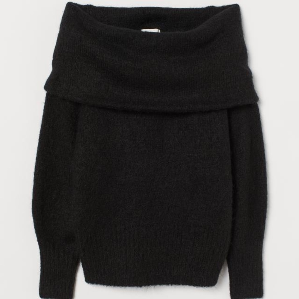 H&M Black Off-the-Shoulder Sweater